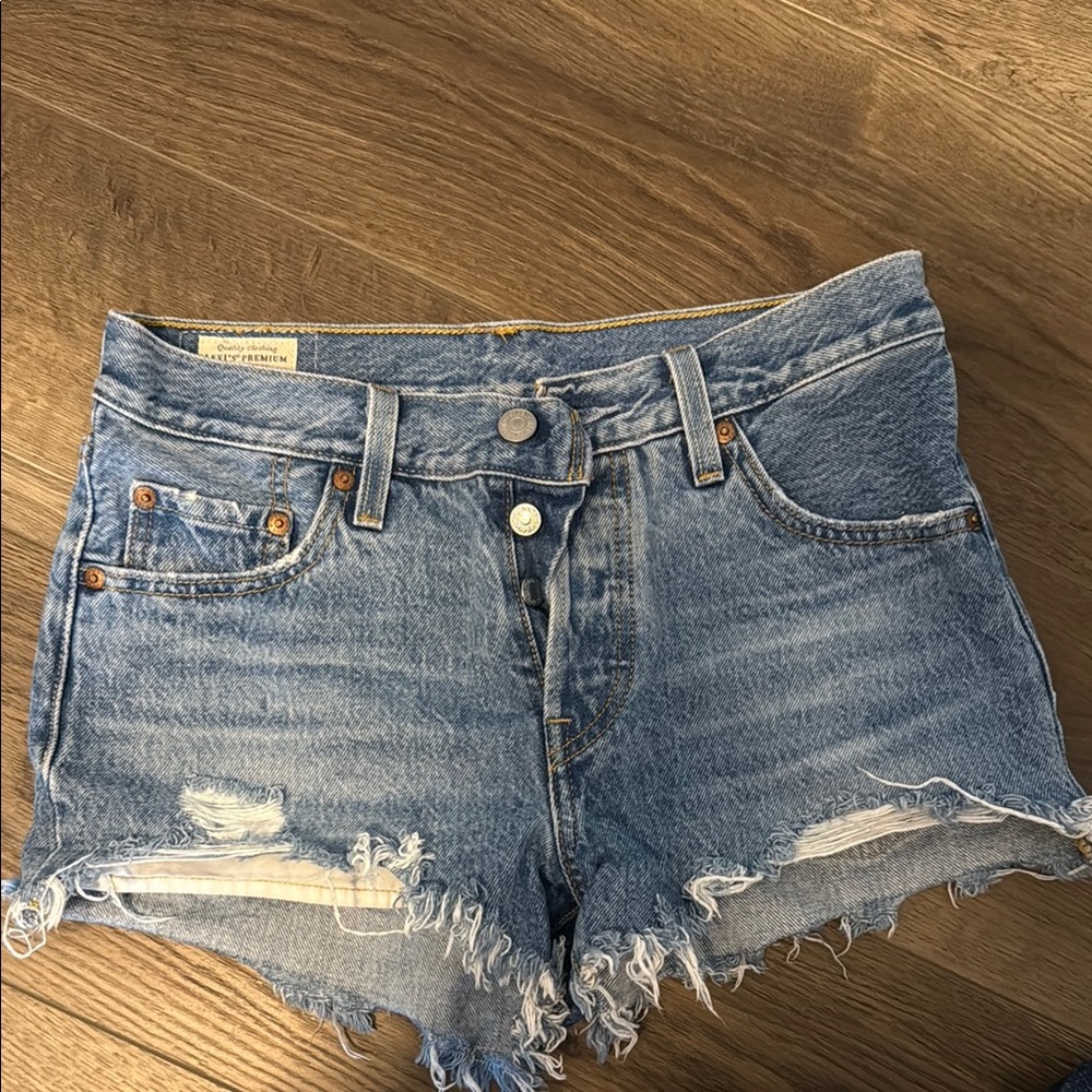Levi's Blue Jean Shorts Distressed Cut-Off Style
